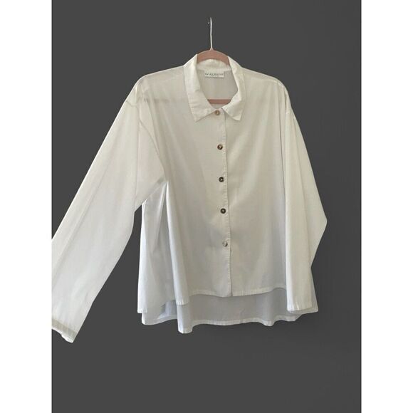 Bryn Walker Blouse Womens Oversized White Button Down Long Sleeve  Designer - Picture 1 of 8